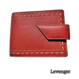 Levenger - Genuine Leather Bifold Wallet with Zippered Pocket for Change